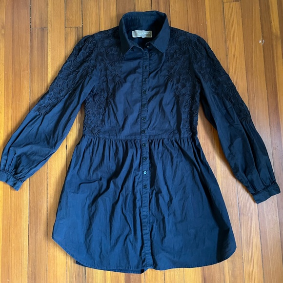 Double D Ranch Dresses & Skirts - Double D Ranch Black Embroidered Mini Shirt Dress